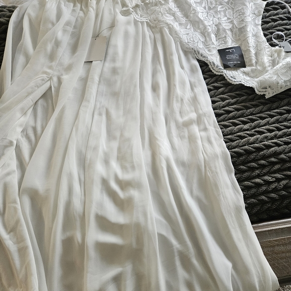 Midnight Memories White Lace Two-Piece Maxi Dress - Picture 2 of 4